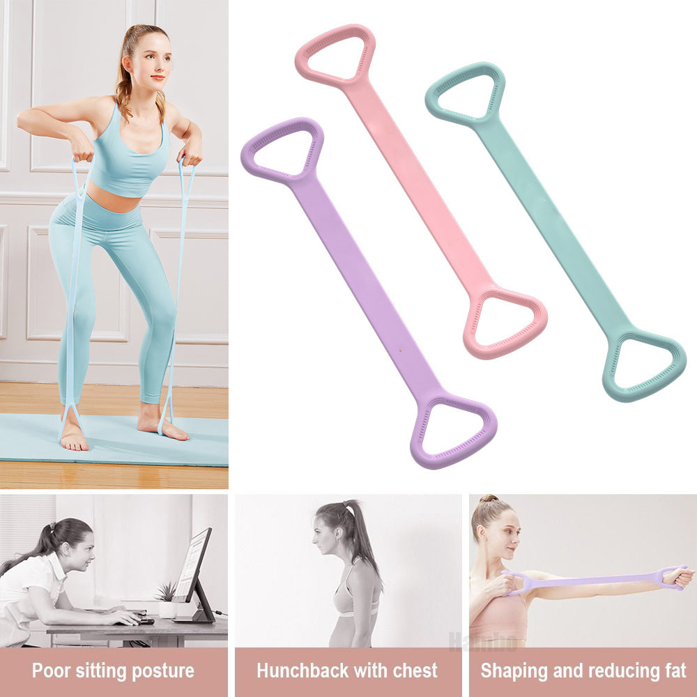 Figure-Eight Exercise Resistance Band – Pink, Blue or Purple
