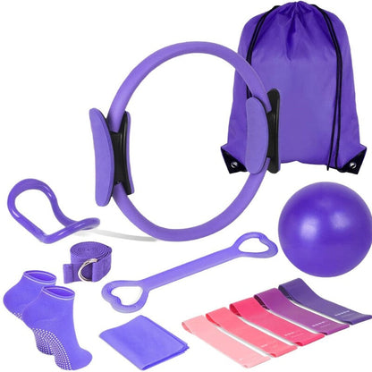 Pilates Ring, Ball & Resistance Band Kit – Pink or Purple