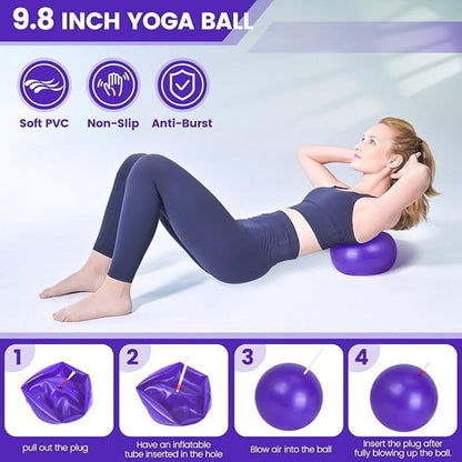 Pilates Ring, Ball & Resistance Band Kit – Pink or Purple