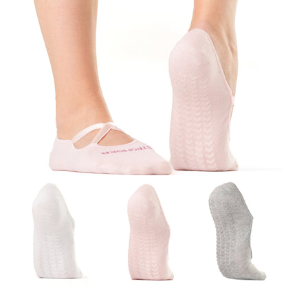 Ballet-Style Yoga & Pilates Grip Socks – 3-Pack