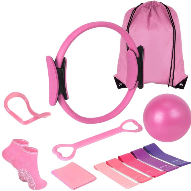 Pilates Ring, Ball & Resistance Band Kit – Pink or Purple