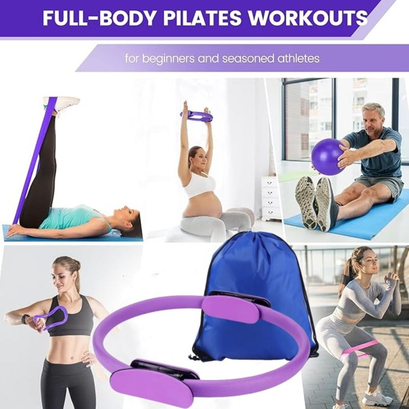 Pilates Ring, Ball & Resistance Band Kit – Pink or Purple